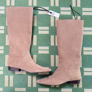 Loft Tall Soft Brown Suede Below Knee Boots 7.5